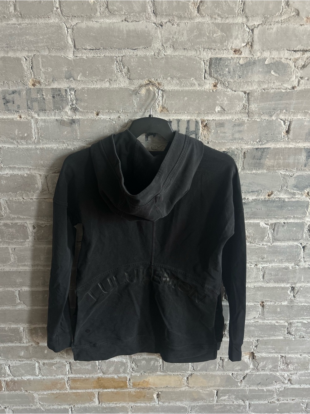 Lululemon Black Oversized Pullover Hoodie with Embossed Back Logo - Picture 6 of 12